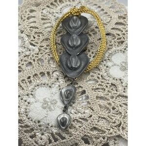 Ultra Craft Vintage Cowboy Pin Brooch Rein Rope Hat Horse Pewter Signed 80s